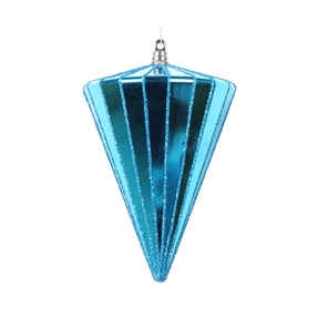 Zen Drop Ornament 6" Set of 3 Turquoise Shiny