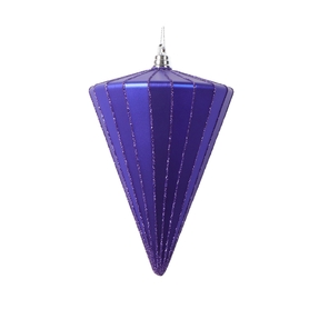 Zen Drop Ornament 6" Set of 3 Purple Matte