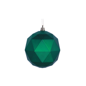 Aria Geometric Sphere Ornament 6" Set of 4 Green Matte