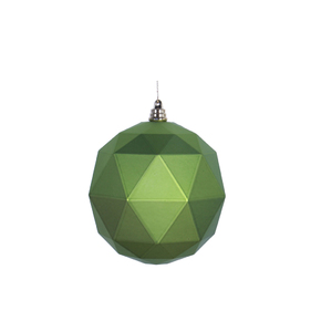Aria Geometric Sphere Ornament 6" Set of 4 Lime Matte