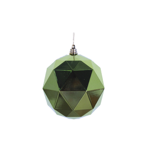 Aria Geometric Sphere Ornament 6" Set of 4 Lime Shiny