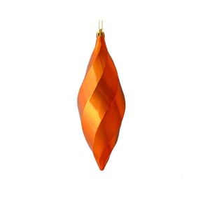 Arielle Drop Ornament 8" Set of 6 Burnished Orange Shiny