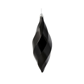 Arielle Drop Ornament 8" Set of 6 Black Shiny