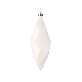 Arielle Drop Ornament 8" Set of 6 White Shiny