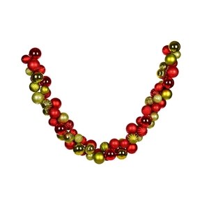 Bijou Ornament Garland 7' Red/Lime