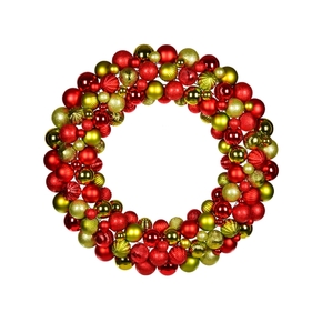 Bijou Ornament Wreath 30" Red/Lime