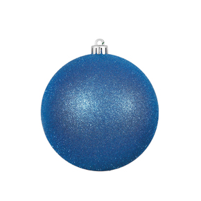 Blue Ball Ornaments 6" Glitter Set of 4