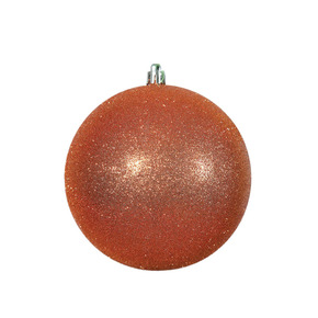 Burnished Orange Ball Ornaments 6" Glitter Set of 4