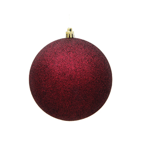 Burgundy Ball Ornaments 4.75" Glitter Set of 4