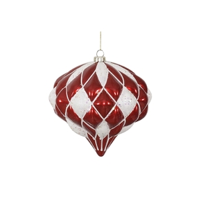 Calypso Ornament 5.7" Set of 2 Red/White