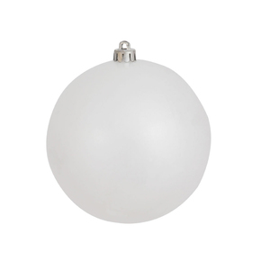 White Ball Ornaments 4.75" Candy Finish Set of 4