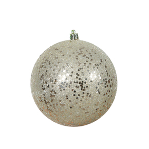 Champagne Ball Ornaments 4" Sequin Set of 6