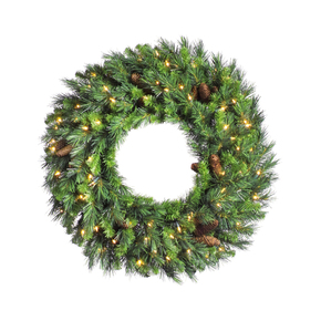 Virginia Pine Wreath LED 24" 