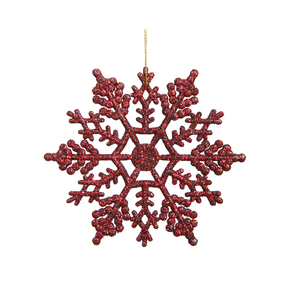 Christmas Snowflake Ornament 4" Set of 24 Burgundy