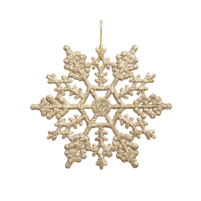 Extra Large Christmas Snowflake Ornament 8" Set of 12 Champagne