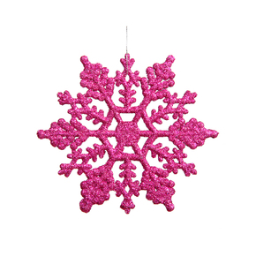 Extra Large Christmas Snowflake Ornament 8" Set of 12 Fuchsia