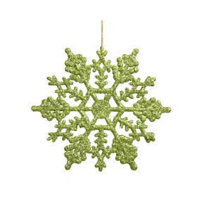 Large Christmas Snowflake Ornament 6.25" Set of 12 Lime