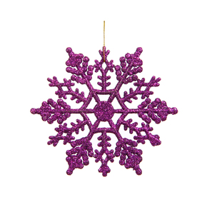 Christmas Snowflake Ornament 4" Set of 24 Purple