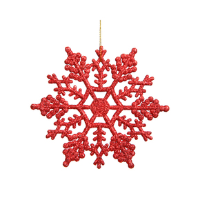 Extra Large Christmas Snowflake Ornament 8" Set of 12 Red
