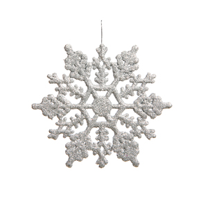 Large Christmas Snowflake Ornament 6.25" Set of 12 Silver