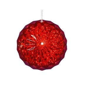 LED Crystal Ball Red 6"