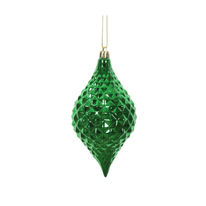 Elvis Diamond Cut Ornament 6" Set of 4 Green