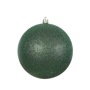 Emerald Ball Ornaments 3" Glitter Set of 12