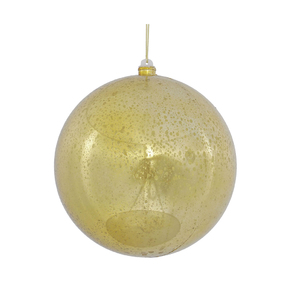 Gold Ball Ornaments 8" Faux Mercury Set of 2