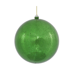 Green Ball Ornaments 8" Faux Mercury Shiny Set of 2