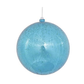 Turquoise Ball Ornaments 8" Faux Mercury Shiny Set of 2