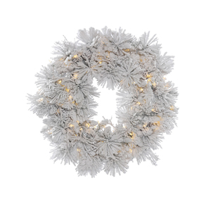 Flocked Siberian Pine Wreath LED 30" 