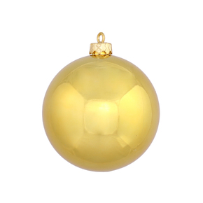 Gold Ball Ornaments 5" Shiny Set of 4