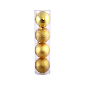 Gold Ball Ornaments 10" Assorted Finish Set of 4