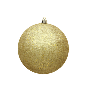 Gold Ball Ornaments 6" Sequin Set of 4