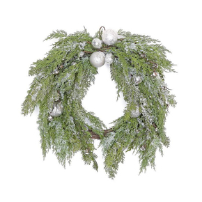 Silver Shimmer Wreath 24"