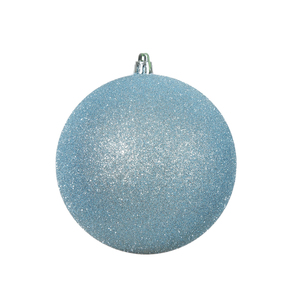 Ice Blue Ball Ornaments 10" Glitter Set of 2