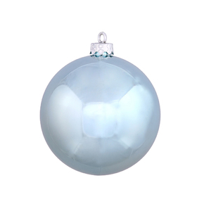Ice Blue Ball Ornaments 3" Shiny Set of 12