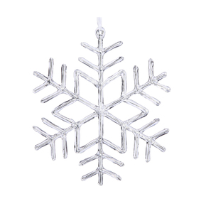 Clear Snowflake Ornament 9" Set of 2
