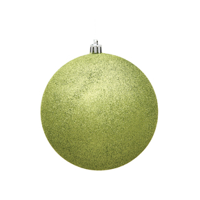 Lime Ball Ornaments 3" Glitter Set of 12