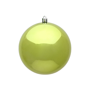 Lime Ball Ornaments 4" Shiny Set of 6