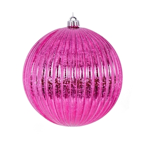 Mars Ball Ornament 6" Set of 4 Pink