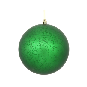 Green Ball Ornaments 4" Faux Mercury Matte Set of 6