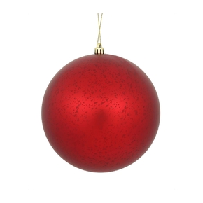 Red Ball Ornaments 6" Faux Mercury Matte Set of 4