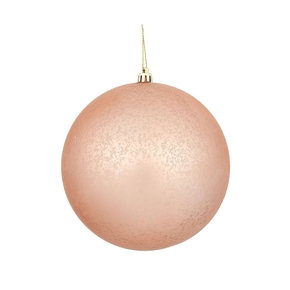 Rose Gold Ball Ornaments 6" Faux Mercury Matte Set of 4