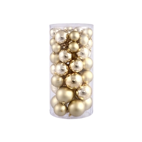 Gold Ball Ornaments 2.4-3"-4" Shiny/Matte Set of 50