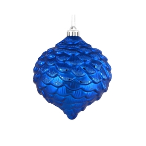Clara Pinecone Ornament 6" Set of 6 Blue