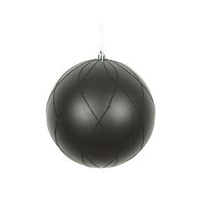 Noelle Ball Ornament 4" Set of 4 Black