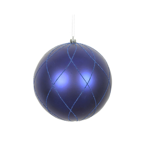 Noelle Ball Ornament 8" Set of 2 Cobalt