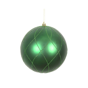 Noelle Ball Ornament 4" Set of 4 Emerald