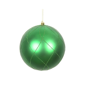 Noelle Ball Ornament 6" Set of 3 Green